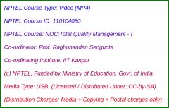 NOC:Total Quality Management-I (USB)