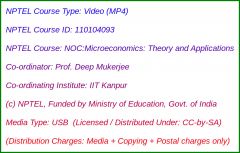 NOC:Microeconomics: Theory and Applications (USB)