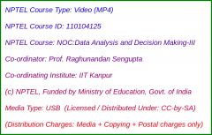 NOC:Data Analysis and Decision Making - III (USB)