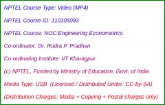 NOC:Engineering Econometrics (USB)