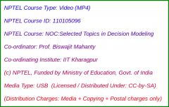 NOC:Selected Topics in Decision Modeling (USB)