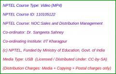 NOC:Sales and Distribution Management (USB)