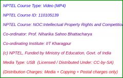 NOC:Intellectual Property Rights and Competition Law (USB)