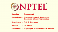 Operations Research Applications; Linear and Integer Programming