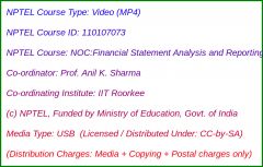 NOC:Financial Statement Analysis and Reporting (USB)