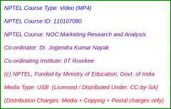NOC:Marketing Research and Analysis (USB)