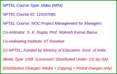 NOC:Project Management for Managers (USB)