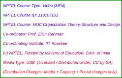 NOC:Organization Theory/Structure and Design