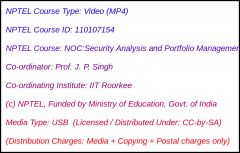 NOC:Security Analysis and Portfolio Management