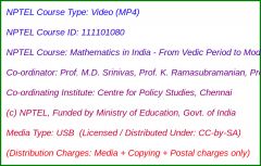 Mathematics in India - From Vedic Period to Modern Times (USB)