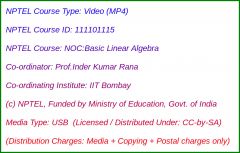 NOC:Basic Linear Algebra (USB)