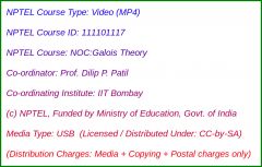 NOC:Galois Theory (USB)