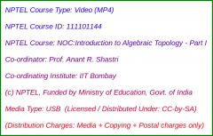 NOC:Introduction to Algebraic Topology - Part I