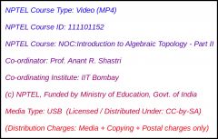 NOC:Introduction to Algebraic Topology - Part II