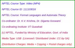 Formal Languages and Automata Theory (USB)