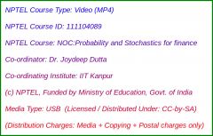 NOC:Probability and Stochastics for finance (USB)