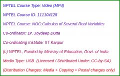 NOC:Calculus of Several Real Variables (USB)