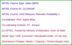 NOC:Measure Theoretic Probability 2