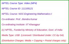 NOC:Engineering Mathematics - I (USB)