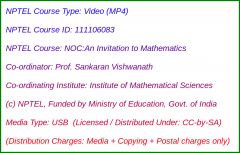 NOC:An invitation to Mathematics (USB)