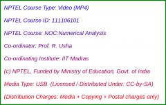 NOC:Numerical Analysis (USB)