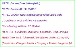 NOC:Introduction To Rings And Fields (USB)