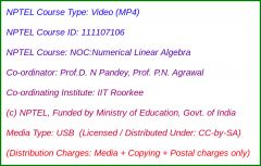 NOC:Numerical Linear Algebra (USB)
