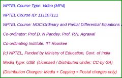 NOC:Ordinary and Partial Differential Equations and Applications (USB)