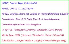 NOC:First Course on Partial Differential Equations-I