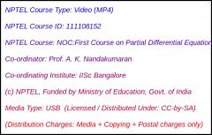 NOC:First Course on Partial Differential Equations - II