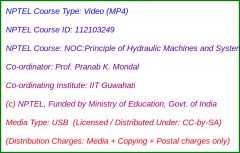 NOC:Principle of Hydraulic Machines and System Design (USB)