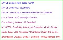 NOC:Dynamic Behaviour of Materials (USB)