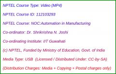 NOC:Automation in Manufacturing (USB)