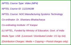 NOC:Manufacturing Systems Technology (USB)