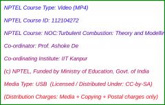 NOC:Turbulent Combustion: Theory and Modelling (USB)