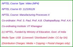 Manufacturing Processes - II (USB)