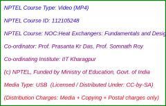 NOC:Heat Exchangers: Fundamentals and Design Analysis (USB)