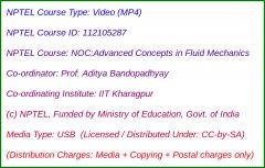 NOC:Advanced Concepts in Fluid Mechanics (USB)