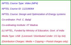 Design and Optimization of Energy systems (USB)