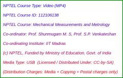 Mechanical Measurements and Metrology (USB)