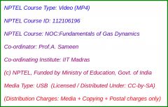 NOC:Fundamentals of Gas Dynamics (USB)