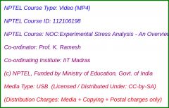 NOC:Experimental Stress Analysis:An Overview (USB)