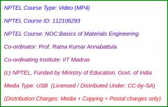NOC:Basics of Materials Engineering (USB)