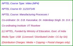 Manufacturing Processes - I (USB)