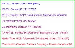 NOC:Introduction to Mechanical Vibration (USB)