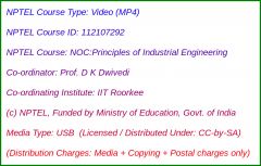 NOC:Principles of Industrial Engineering (USB)