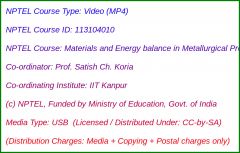 Materials and Energy balance in Metallurgical Processes (USB)