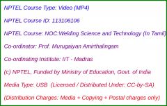 NOC:Welding Science and Technology (In Tamil)