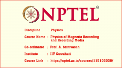 Physics of Magnetic Recording and Recording Media (DVD)