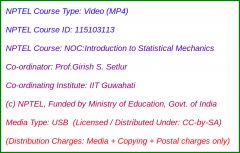 NOC:Introduction to Statistical Mechanics (USB)